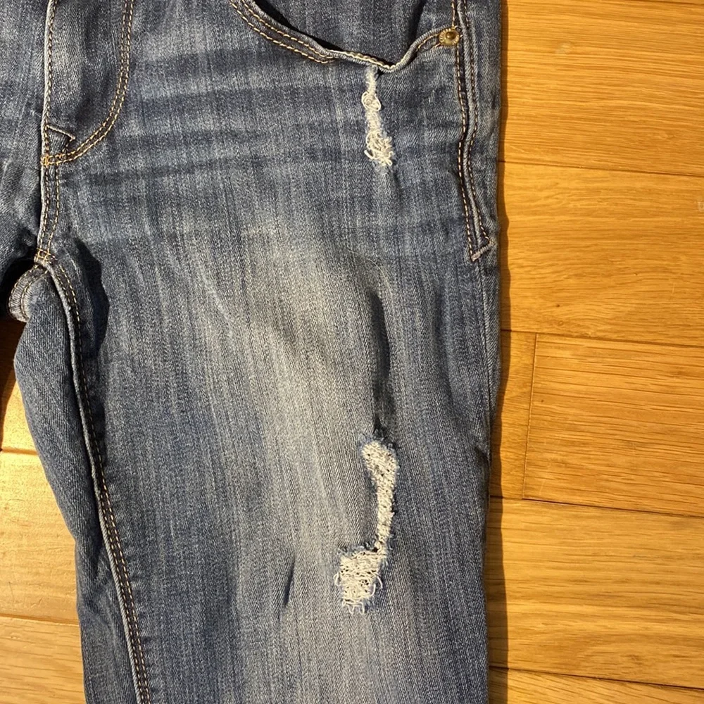 Express Skinny Stella Low Rise distressed jeans in medium wash size 6S - Picture 4 of 15